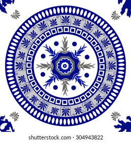Vector seamless pattern. Elements in the form of a leaf