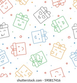 Vector seamless pattern with emotion gifts.