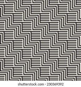 Vector seamless pattern. Endless geometric ornate. Monochrome diagonal striped zigzag. Modern repeating texture