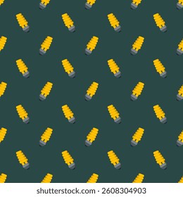Vector seamless pattern of energy saving light bulb on background