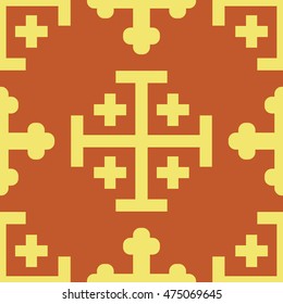Vector seamless pattern with esoteric,cross symbols