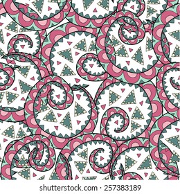 Vector seamless pattern with ethnic curls