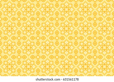 Vector seamless pattern. Ethnic Embroidered Handmade Ornament. Ramadan Kareem Background. 