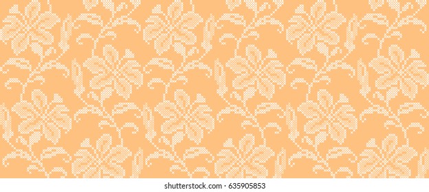 Vector seamless pattern. Ethnic Embroidered Ornament for Textile Design, Greeting Cards, Background, Invitations, Wrapping, Wallpaper. Spring and  Summer Background.