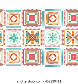 vector seamless pattern. ethnic, folk elements.  illustration. geometry, circles, triangles, lines, boho style. Ethnical
