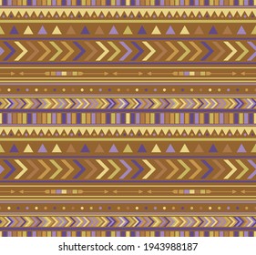 vector seamless pattern of ethnic geometry in yellow and dark purple colours, main colours is yellow
