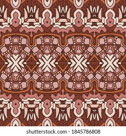 Vector seamless pattern ethnic mandala flower colorful fabric print