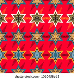 Vector seamless pattern ethnic style background. Vintage decorative texture for wallpapers, backgrounds and page fill. Indian, arabic motive.