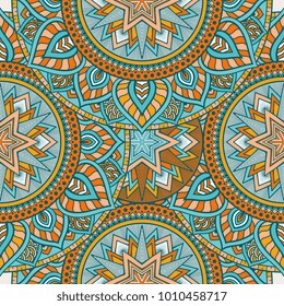 Vector seamless pattern ethnic style background. Vintage decorative texture for wallpapers, backgrounds and page fill. Indian, arabic motive.