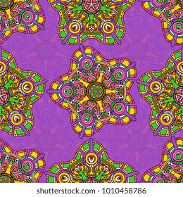 Vector seamless pattern ethnic style background. Vintage decorative texture for wallpapers, backgrounds and page fill. Indian, arabic motive.