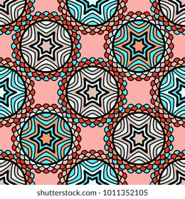 Vector seamless pattern ethnic style background. Vintage decorative texture for wallpapers, backgrounds and page fill. Indian, arabic motive.