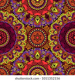 Vector seamless pattern ethnic style background. Vintage decorative texture for wallpapers, backgrounds and page fill. Indian, arabic motive.