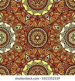 Vector seamless pattern ethnic style background. Vintage decorative texture for wallpapers, backgrounds and page fill. Indian, arabic motive.
