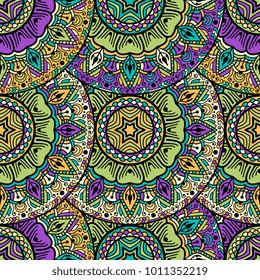 Vector seamless pattern ethnic style background. Vintage decorative texture for wallpapers, backgrounds and page fill. Indian, arabic motive.