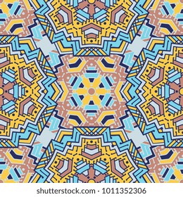 Vector seamless pattern ethnic style background. Vintage decorative texture for wallpapers, backgrounds and page fill. Indian, arabic motive.