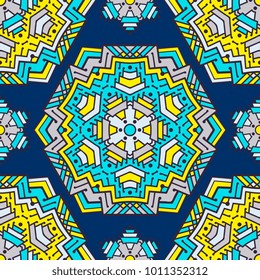 Vector seamless pattern ethnic style background. Vintage decorative texture for wallpapers, backgrounds and page fill. Indian, arabic motive.