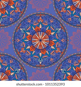 Vector seamless pattern ethnic style background. Vintage decorative texture for wallpapers, backgrounds and page fill. Indian, arabic motive.