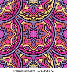 Vector seamless pattern ethnic style background. Vintage decorative texture for wallpapers, backgrounds and page fill. Indian, arabic motive.