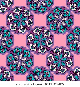 Vector seamless pattern ethnic style background. Vintage decorative texture for wallpapers, backgrounds and page fill. Indian, arabic motive.