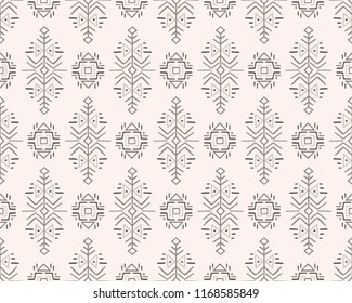Vector Seamless Pattern in Ethnic Style. Creative tribal endless ornament, perfect for textile design, wrapping paper, wallpaper or site background. Trendy hand drawn boho tile.
