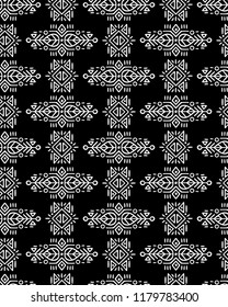 Vector Seamless Pattern in Ethnic Style. Creative tribal endless ornament, perfect for textile design, wrapping paper, wallpaper or site background. Trendy hand drawn boho tile.