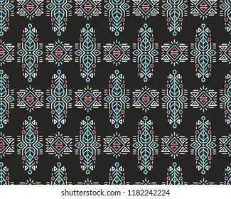 Vector Seamless Pattern in Ethnic Style. Creative tribal endless ornament, perfect for textile design, wrapping paper, wallpaper or site background. Trendy hand drawn boho tile.