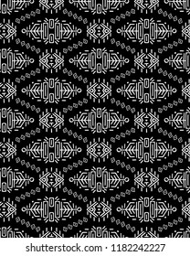 Vector Seamless Pattern in Ethnic Style. Creative tribal endless ornament, perfect for textile design, wrapping paper, wallpaper or site background. Trendy hand drawn boho tile.