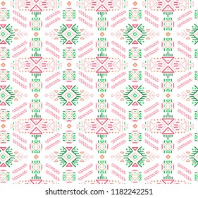 Vector Seamless Pattern in Ethnic Style. Creative tribal endless ornament, perfect for textile design, wrapping paper, wallpaper or site background. Trendy hand drawn boho tile.
