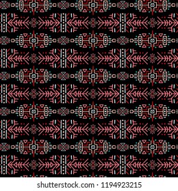 Vector Seamless Pattern in Ethnic Style. Creative tribal endless ornament, perfect for textile design, wrapping paper, wallpaper or site background. Trendy hand drawn boho tile.