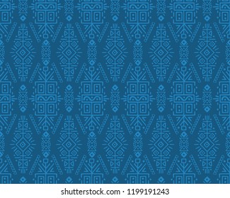 Vector Seamless Pattern in Ethnic Style. Creative tribal endless ornament, perfect for textile design, wrapping paper, wallpaper or site background. Trendy hand drawn boho tile.