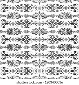 Vector Seamless Pattern in Ethnic Style. Creative tribal endless ornament, perfect for textile design, wrapping paper, wallpaper or site background. Trendy hand drawn boho tile.