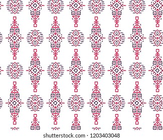 Vector Seamless Pattern in Ethnic Style. Creative tribal endless ornament, perfect for textile design, wrapping paper, wallpaper or site background. Trendy hand drawn boho tile.