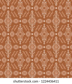 Vector Seamless Pattern in Ethnic Style. Creative tribal endless ornament, perfect for textile design, wrapping paper, wallpaper or site background. Trendy hand drawn boho tile.