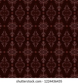 Vector Seamless Pattern in Ethnic Style. Creative tribal endless ornament, perfect for textile design, wrapping paper, wallpaper or site background. Trendy hand drawn boho tile.