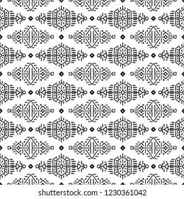 Black White Seamless Pattern Aztec Mandala Stock Vector (Royalty Free ...