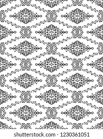 Vector Seamless Pattern in Ethnic Style. Creative tribal endless ornament, perfect for textile design, wrapping paper, wallpaper or site background. Trendy hand drawn boho tile.