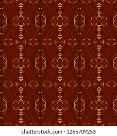 Vector Seamless Pattern in Ethnic Style. Creative tribal endless ornament, perfect for textile design, wrapping paper, wallpaper or site background. Trendy hand drawn boho tile.