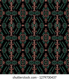 Vector Seamless Pattern in Ethnic Style. Creative tribal endless ornament, perfect for textile design, wrapping paper, wallpaper or site background. Trendy hand drawn boho tile.
