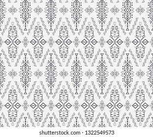 Vector Seamless Pattern in Ethnic Style. Trendy hand drawn boho tile. Creative tribal endless ornament, perfect for textile design, wrapping paper, wallpaper or site background.