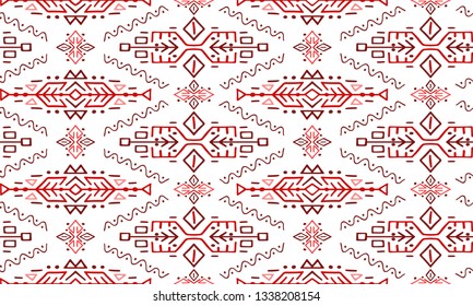 Vector Seamless Pattern in Ethnic Style. Trendy hand drawn boho tile. Creative tribal endless ornament, perfect for textile design, wrapping paper, wallpaper or site background.