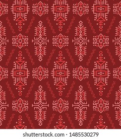 Vector Seamless Pattern in Ethnic Style. Trendy hand drawn boho tile. Creative tribal endless ornament, perfect for textile design, wrapping paper, wallpaper or site background.