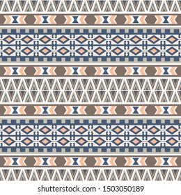 Vector seamless pattern in ethnic style. Traditional geometric ornament with tribal and folk motifs. Image for printing on paper, wallpaper, covers, textiles, fabrics, clothing and other