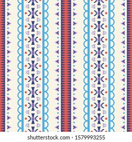 Vector seamless pattern in ethnic style. Background with geometric tribal ornament for printing on paper and textile.