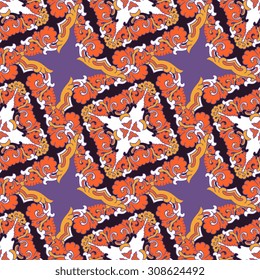 Vector seamless pattern ethnic style background. Vintage decorative texture for wallpapers, backgrounds and page fill. Indian, arabic motive.