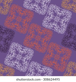 Vector seamless pattern ethnic style background. Vintage decorative texture for wallpapers, backgrounds and page fill. Indian, arabic motive.