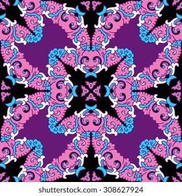 Vector seamless pattern ethnic style background. Vintage decorative texture for wallpapers, backgrounds and page fill. Indian, arabic motive.