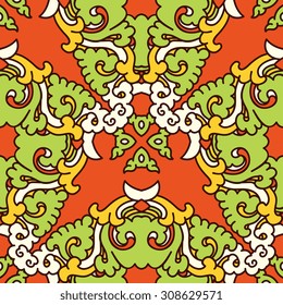 Vector seamless pattern ethnic style background. Vintage decorative texture for wallpapers, backgrounds and page fill. Indian, arabic motive.