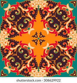 Vector seamless pattern ethnic style background. Vintage decorative texture for wallpapers, backgrounds and page fill. Indian, arabic motive.