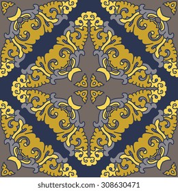 Vector seamless pattern ethnic style background. Vintage decorative texture for wallpapers, backgrounds and page fill. Indian, arabic motive.