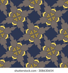 Vector seamless pattern ethnic style background. Vintage decorative texture for wallpapers, backgrounds and page fill. Indian, arabic motive.
